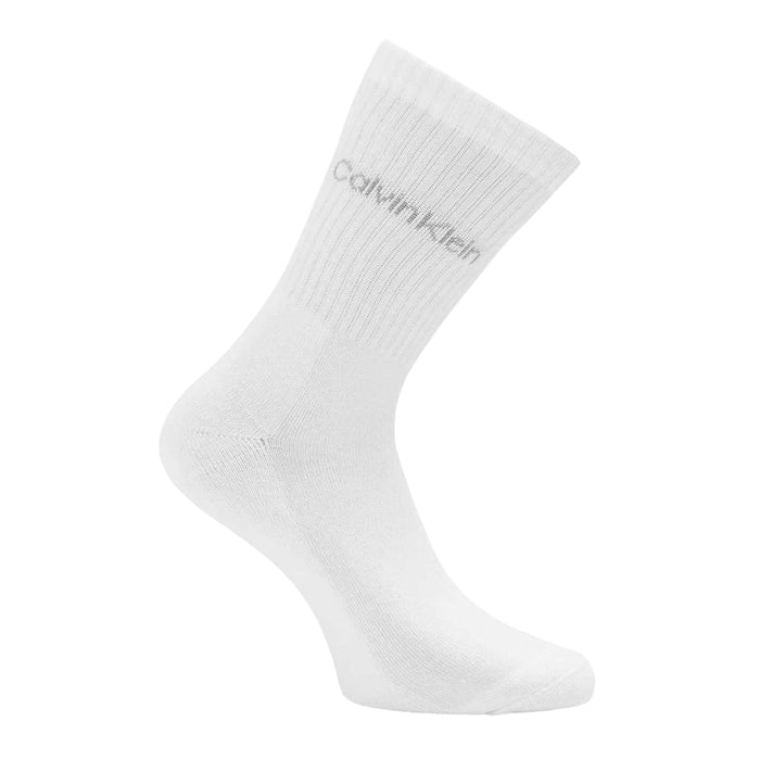 Calvin Klein Womens Logo Crew Socks (Pack of 3) White