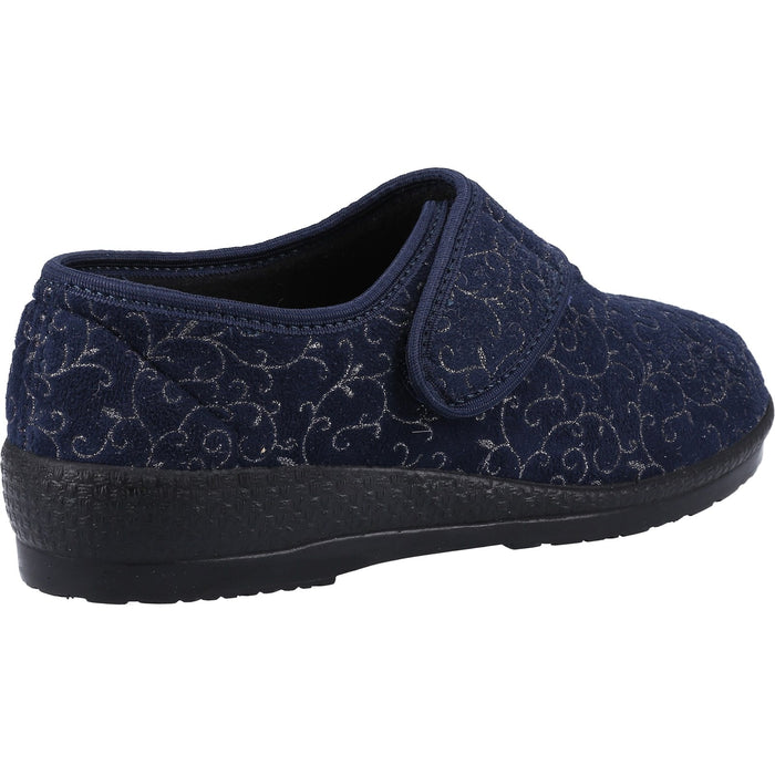 GBS Med Womens Geraldine Ladies Classic Slippers Navy