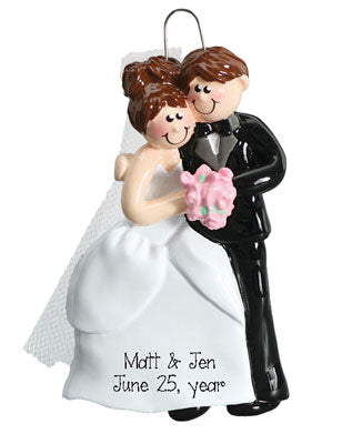 JUST MARRIED COUPLE WEDDING DRESS IN TUX AND DRESS Ornament / MY PERSONALIZED ORNAMENTS