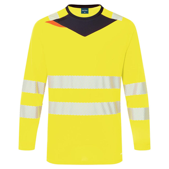 Portwest DX4 Hi-Vis T-Shirt L/S Yellow/Black