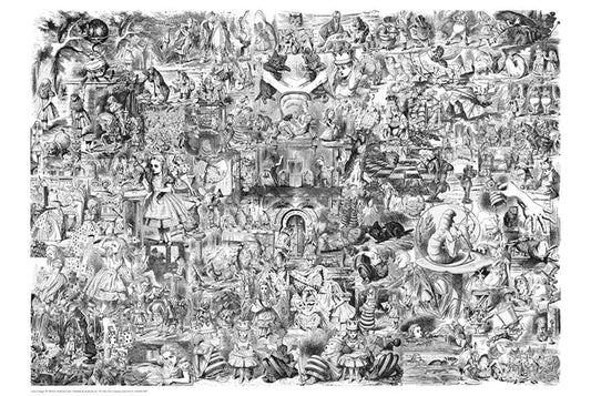 Alice in Wonderland (B&W) (24x36) - FLM03089