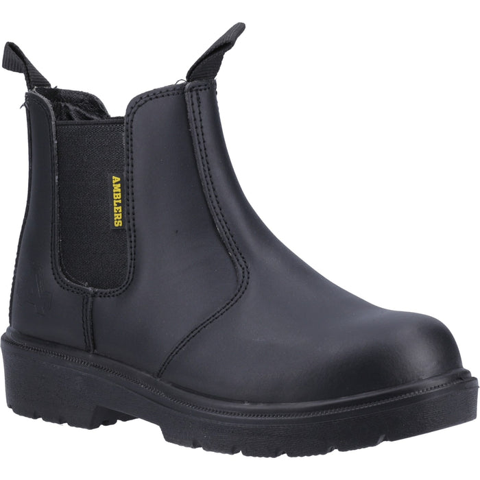 Amblers Safety Unisex FS116 Hardwearing Pull on Safety Dealer Boot Black