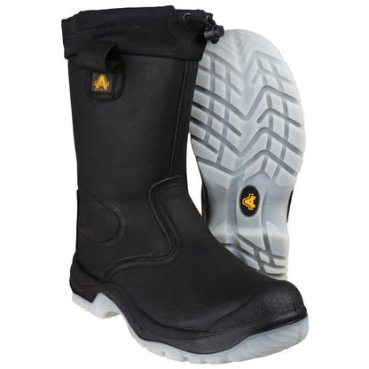 Amblers Safety Unisex FS209 Water Resistant Pull On Safety Rigger Boot Black
