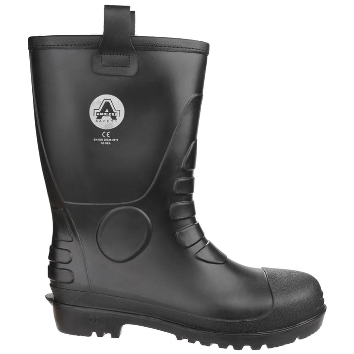Amblers Safety Unisex FS90 Waterproof PVC Pull on Safety Rigger Boot Black