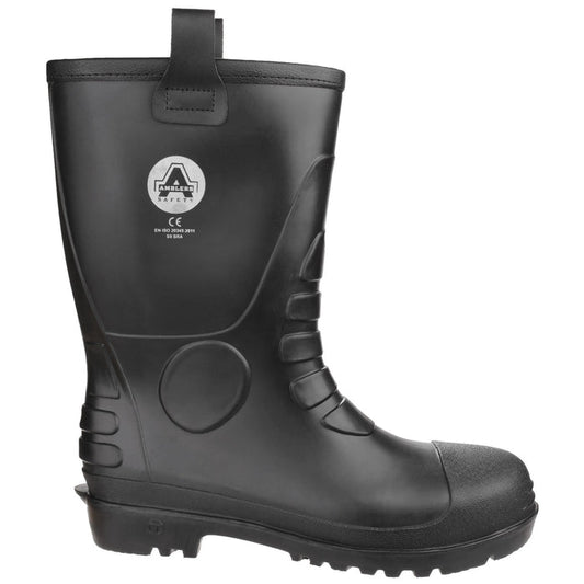 Amblers Safety Unisex FS90 Waterproof PVC Pull on Safety Rigger Boot Black