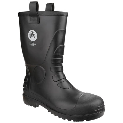 Amblers Safety Unisex FS90 Waterproof PVC Pull on Safety Rigger Boot Black