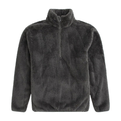 Animal Mens Teddy Fleece Half Zip Jacket Khaki