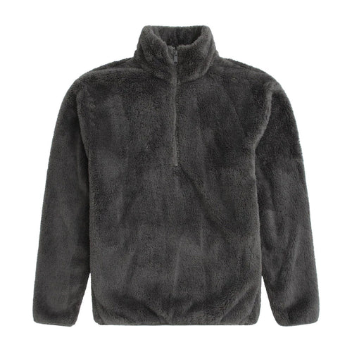 Animal Mens Teddy Fleece Half Zip Jacket Khaki