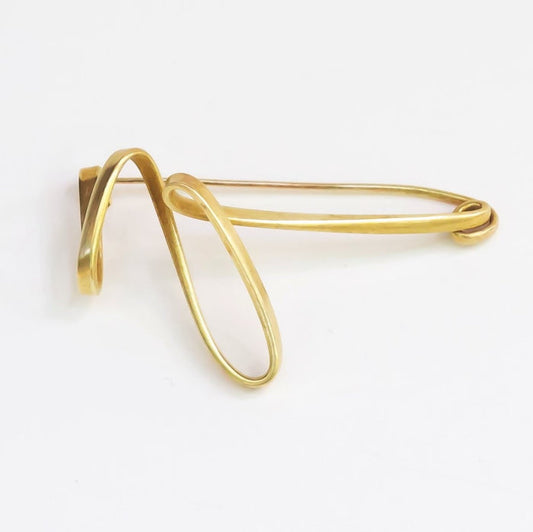 Brass Forged Sweater Pin by Dena Hawes