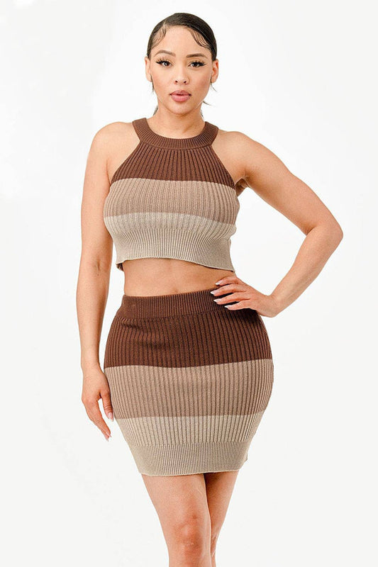 Brown Tone Stripes Sweater - [variant_option1]