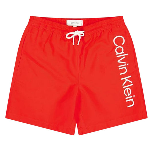 Calvin Klein Kids Logo Swim Shorts Red