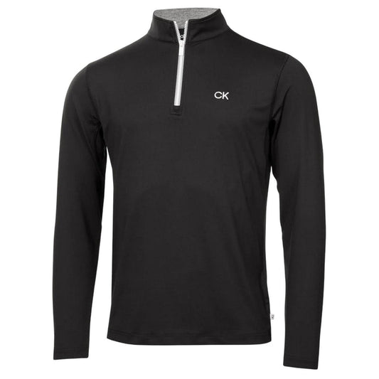Calvin Klein Mens Albany Half Zip Golf Sweatshirt Black