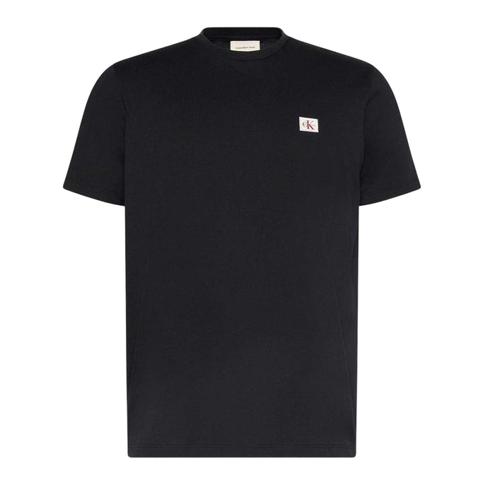 Calvin Klein Mens Box Logo Cotton Crew Neck Regular T-Shirt Black