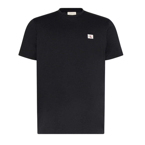 Calvin Klein Mens Box Logo Cotton Crew Neck Regular T-Shirt Black
