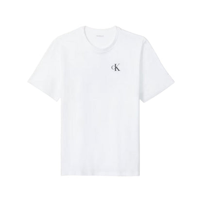 Calvin Klein Mens Mono Back Print Regular T-Shirt Bright White