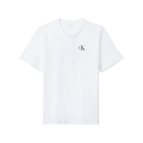 Calvin Klein Mens Mono Back Print Regular T-Shirt Bright White