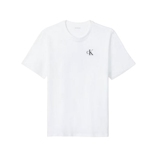 Calvin Klein Mens Mono Back Print Regular T-Shirt Bright White