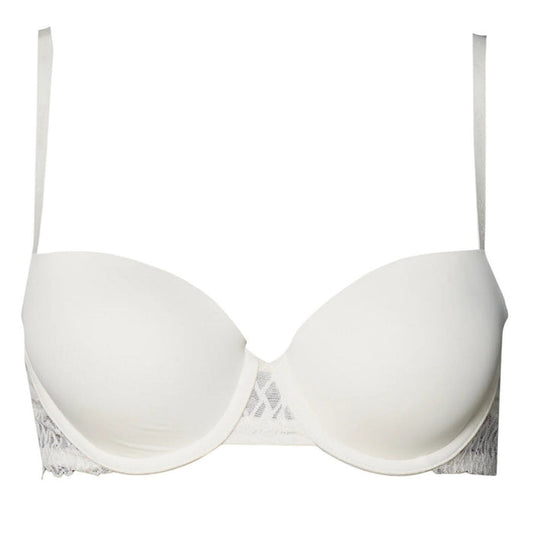 Calvin Klein Womens Attraction Lace Trim Push Up Bra Ivory