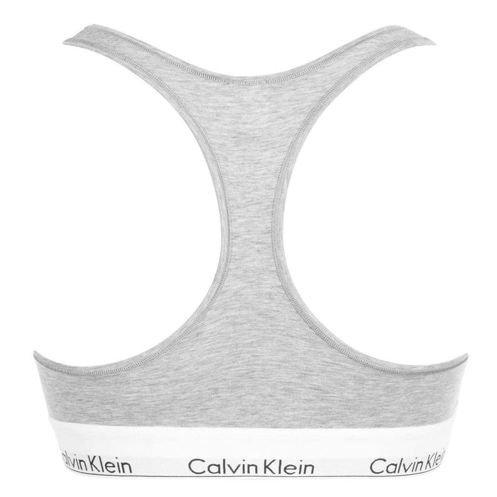 Calvin Klein Womens Logo Cotton Blend Bralette Grey