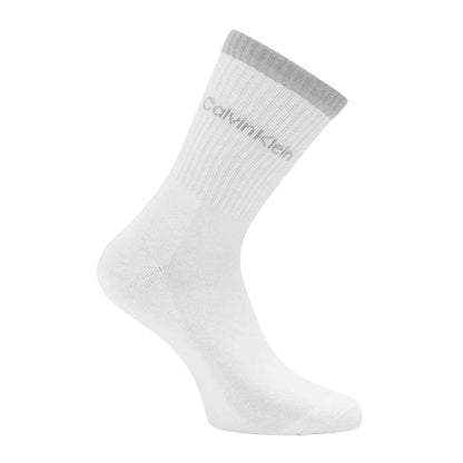 Calvin Klein Womens Logo Crew Socks (Pack of 3) White