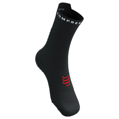 Compressport Pro Racing V4.0 Run High Socks - Black / White