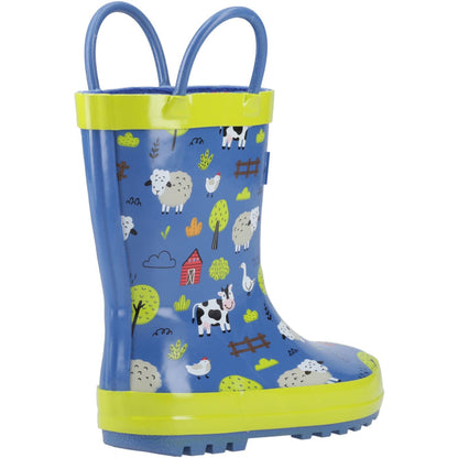 Cotswold Infant Kids Puddle Waterproof Pull On Boot Farm