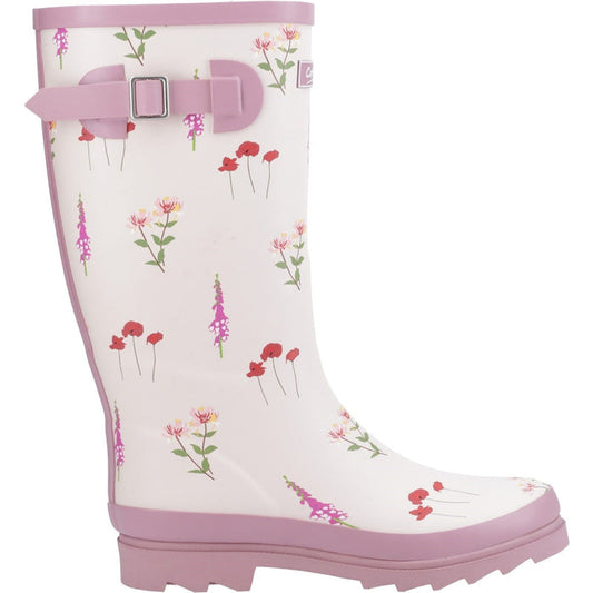 Cotswold Womens Wildflower Tall Wellingtons Pink