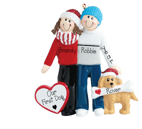 COUPLE with their dog-Personalized Ornament