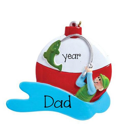 DAD Caught the BIG One~FISHING~Personalized Christmas Ornament