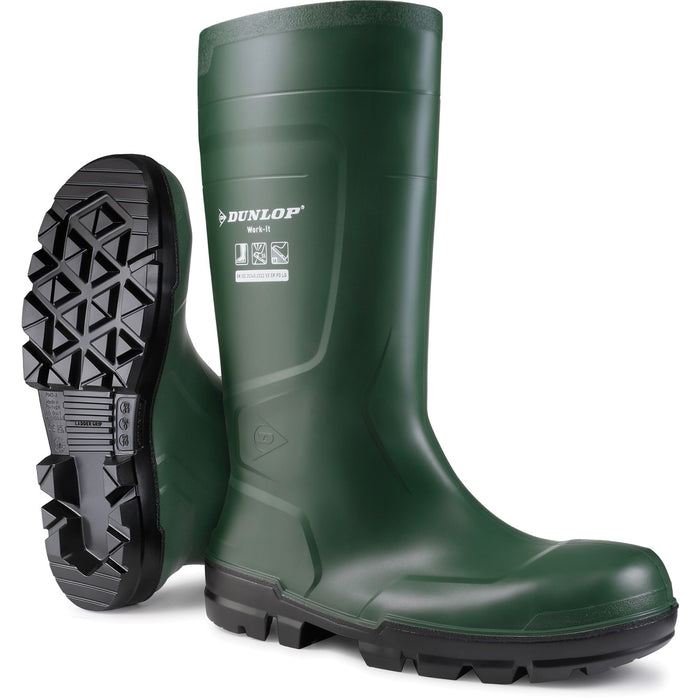 Dunlop Unisex Work-It Full Safety Wellington Grn