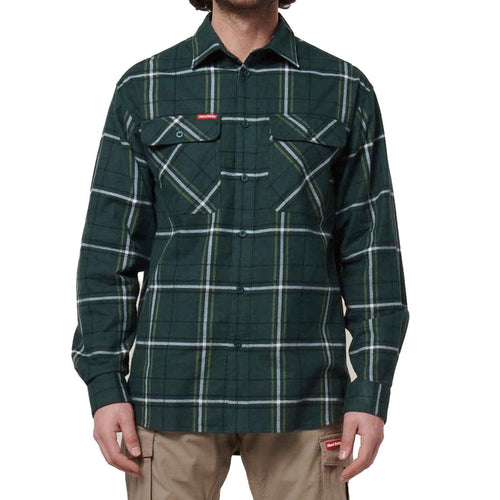 Hard Yakka Mens Core Flannel Shirt Green