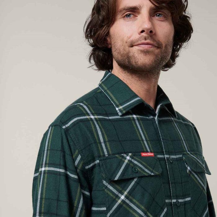 Hard Yakka Mens Core Flannel Shirt Green