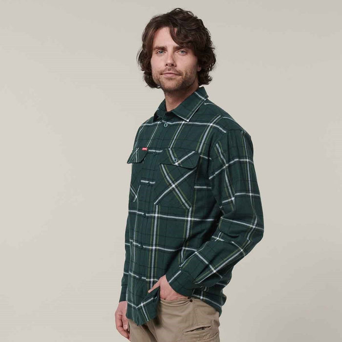 Hard Yakka Mens Core Flannel Shirt Green