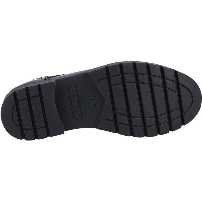 Hush Puppies Girls Jayne Patent SNR Shoe Black