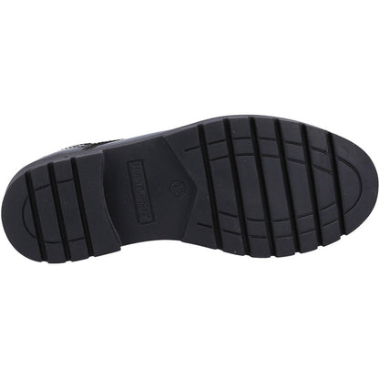 Hush Puppies Girls Jayne Patent SNR Shoe Black