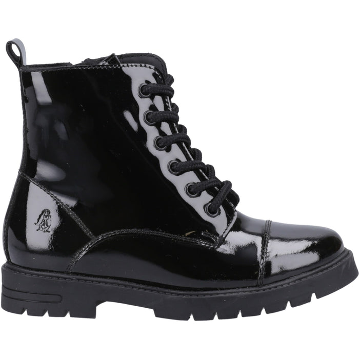 Hush Puppies Girls Lauren Patent Senior Shoe Black