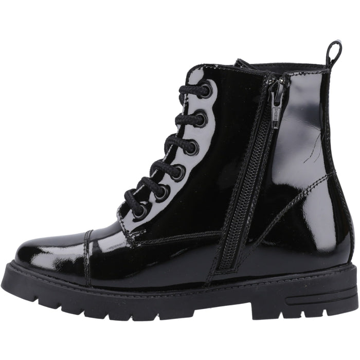 Hush Puppies Girls Lauren Patent Senior Shoe Black