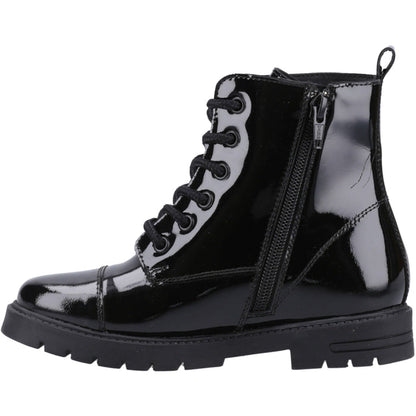Hush Puppies Girls Lauren Patent Senior Shoe Black