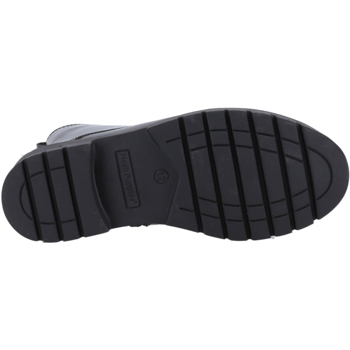 Hush Puppies Girls Lauren Patent Senior Shoe Black