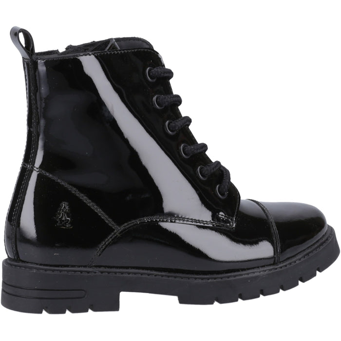 Hush Puppies Girls Lauren Patent Senior Shoe Black