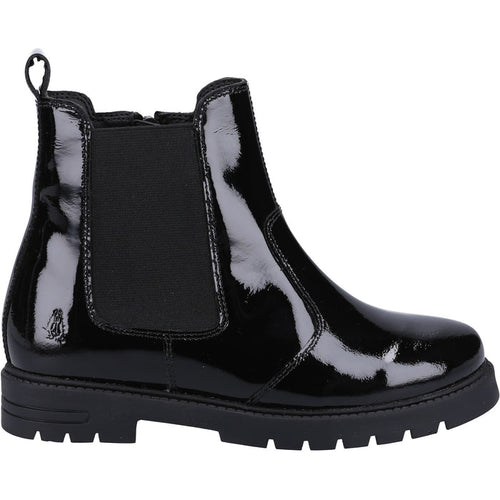Hush Puppies Junior Girls Laura Patent JNR Chelsea Black