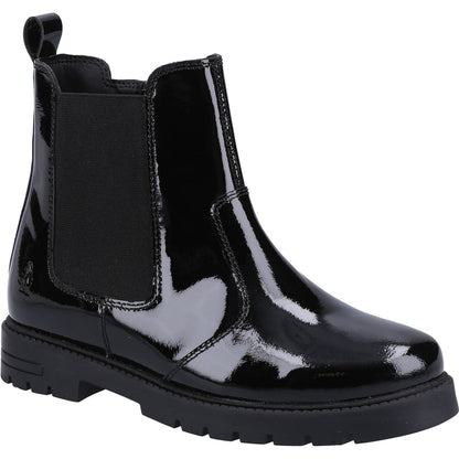 Hush Puppies Junior Girls Laura Patent JNR Chelsea Black