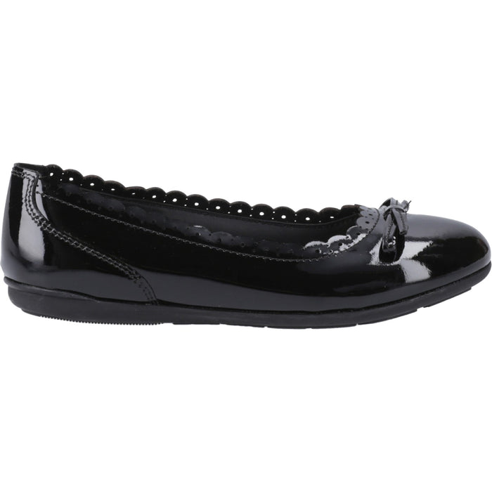 Hush Puppies Junior Girls Lillie Ballerina Patent Black