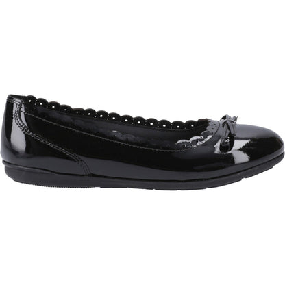 Hush Puppies Junior Girls Lillie Ballerina Patent Black