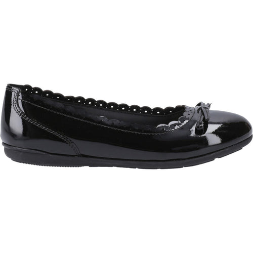 Hush Puppies Junior Girls Lillie Ballerina Patent Black