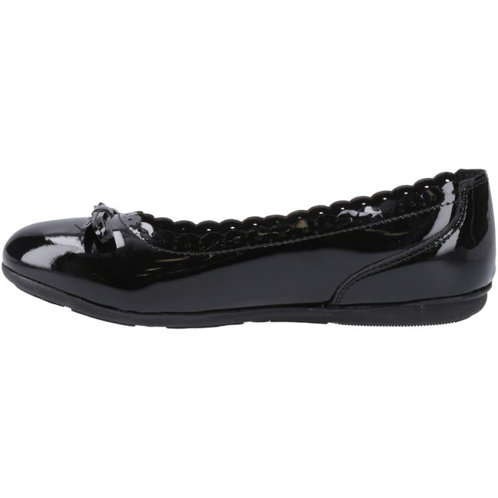 Hush Puppies Junior Girls Lillie Ballerina Patent Black