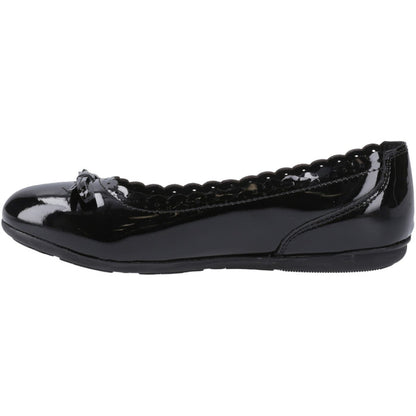 Hush Puppies Junior Girls Lillie Ballerina Patent Black
