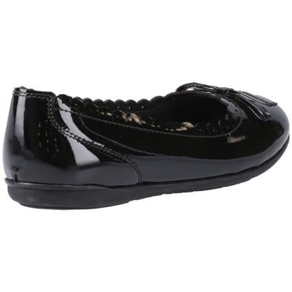 Hush Puppies Junior Girls Lillie Ballerina Patent Black