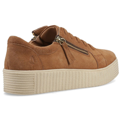 Hush Puppies Womens Tara Suede Trainer Tan