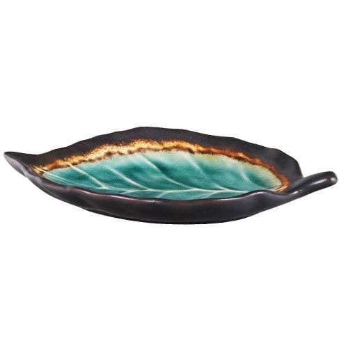 Midori Kanyu 8"L x 5.5"W Leaf Shaped Porcelain Plate - [variant_option1]